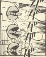 Blaster en "¡¡Sobrevive los Continuos Ataques del Ejército de Wily!!" del manga "Rockman".
