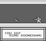 Obtención del Ring Boomerang en "Mega Man IV", Game Boy.