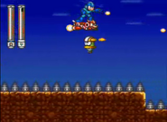 Mega Man usando el Rush Jet en Mega Man 7.