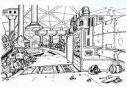 Arte conceptual del Escenario de Dust Man en "Mega Man 4".