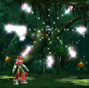 X con su Icarus Armor usando el Shining Ray en Modo Cargado.
