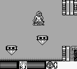 Mega Man utilizando el Rush Jet en "Mega Man II", Game Boy.