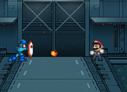 Mega Man usando el Proto Shield