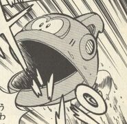 Robot Fish de Toad Man en "¡Detén la Ambición del Dr. Cossack!" del manga "Rockman 4".