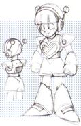 Concepto de la armadura de batalla de Roll para la serie OVA "Mega Man: Upon a Star".[8]