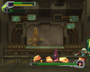 Earthrock Trilobyte luego de ser golpeado por el Squeeze Bomb en "Mega Man X8", PC.