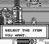 Tienda de ítems del Laboratorios Light en "Mega Man IV", Game Boy.