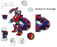 Arte Conceptual de Gravity Antonion en "R20 Rockman and Rockman X Official Complete Works".