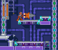 Mega Man utilizando el Spread Drill (Taladro Grande)