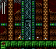 Mega Man utilizando el Needle Cannon en "Mega Man: The Wily Wars", Sega Genesis.