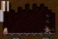 Wood Man usando el Leaf Shield en "Mega Man: The Wily Wars", Sega Genesis.