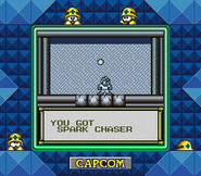 Obtención de Spark Chaser en "Mega Man V", Super Game Boy.