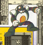 Ilustración promocional de "Mega Man IV" con Toad Man, diseñado por la revista Nintendo Power.