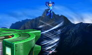 Mega Man usando el Tornado Hold en SSB