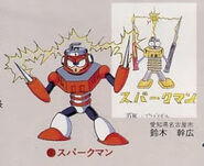 Trabajo original de Spark Man que fue enviado al Boss Character Contest de 1990 por Mikihiro Suzuki.