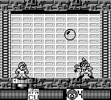 Bubble Man usando el Bubble Lead en "Mega Man: Dr. Wily's Revenge", Game Boy.