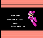 Obtención de Rush Marine en "Mega Man 3", NES.