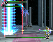 Lumine usando el Tenshouha en "Mega Man X8", PC.