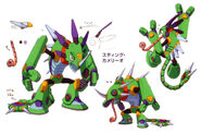 Concepto de Sting Chameleon, diseñado en Mega Man Maverick Hunter X