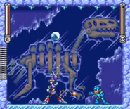 Freeze Man usando el Freeze Cracker