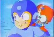 Eddie y Mega Man en el comercial de "Rockman 4: Aratanaru Yabou!!".