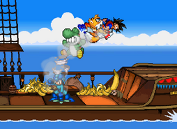 Mega Man usando el Tornado Hold