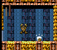 Stone Man usando el Power Stone en "Mega Man 5", NES.