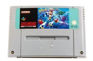 Cartucho de Super Nintendo Entertainment System de "Mega Man X" (versión europea).