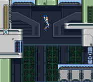 Salto de impulso de Mega Man X en "Mega Man X", SNES.