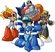 Proto Man junto a Mega Man, Bass y Duo en Mega Man 2: The Power Fighters