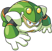 Ilustración de Toad Man en "Rockman Complete Works", por Ryuji Higurashi.