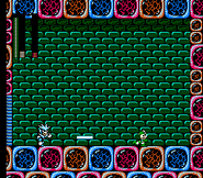 Gemini Man usando el Gemini Laser en "Mega Man 3", NES.