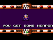 Obtención del Napalm Bomb en "Mega Man (Game Gear)".
