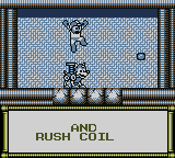 Obtención del Rush Coil en "Mega Man V", Game Boy.