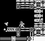 Mega Man utilizando Ballade Cracker en "Mega Man IV", Game Boy.