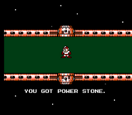 Obtención del Power Stone en "Mega Man 5", NES.
