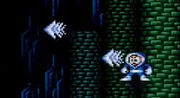 Ice Man usando el Ice Slasher en "Mega Man: The Wily Wars", Sega Genesis.