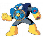 Ilustración original de Air Man en "Mega Man 2", por Keiji Inafune.