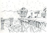 Arte conceptual del Escenario de Ice Man en "Mega Man".