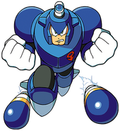 Ilustración de Dive Man en "Rockman Complete Works", por Ryuji Higurashi.