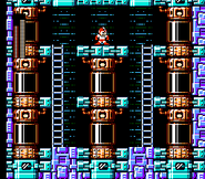 Fiebre de jefes en Escenario de Dr. Wily 3 en "Mega Man 5", NES.