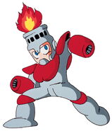 Ilustración original de Fire Man en "Mega Man", por Keiji Inafune.