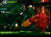 Axl luchando contra Crabs-Y en el primer encuentro.