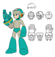 "Arma Especial" de Block Man equipada por Mega Man.