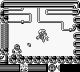 Crash Man utilizando la Crash Bomber en "Mega Man II", Game Boy.