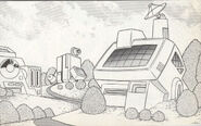 Laboratorio del Dr. Light en "¡¡La Marcha de los Robots Fuera de Control!!" del manga "Rockman World".