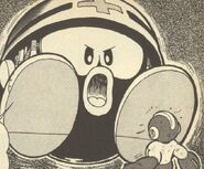 Metall Daddy en "¡¡Batalla Decisiva a Todo Poder!! ¡Vence al Verdadero Enemigo!" del manga "Rockman 4".