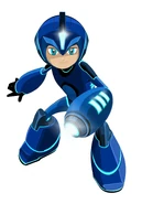 Nuevo diseño de Mega Man, revelado el 26 de Mayo de 2016.[7]