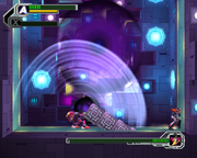 Gravity Antonion usando el Juuhazan en "Mega Man X8", PC.