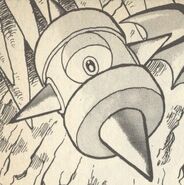 Spiked Passer de Drill Man en "¡Persigue al Dr. Cossack!" del manga "Rockman 4".